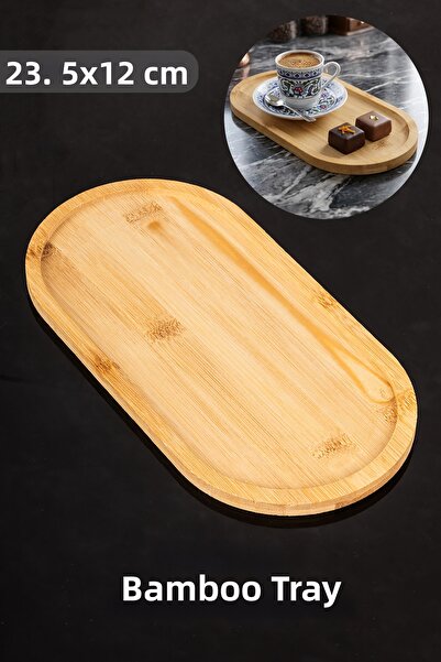 Dolkin Home Bamboo Oval Presentation and Serving Tray 23.5X12 cm - Bamboo Tra...