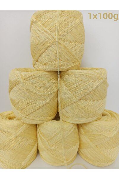 İPEK YÜN İPLİK DÜNYASI Fir de tricotat din bumbac organic vâscoză (galben) 100gr