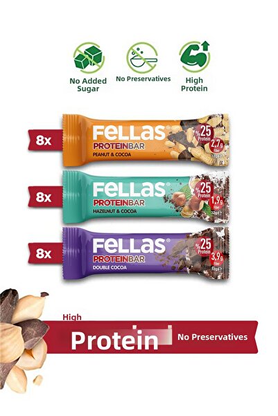 Fellas Protein Bar (32 g) Mixed Box - 12 Pieces (3 Types) X 2