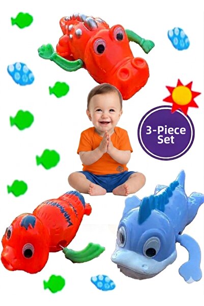 HerşeyVarBurda Cute Wind-Up Floating Bath Toy Set of 3 - Mother Baby Bathtub ...