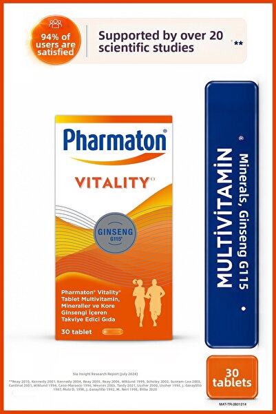 Pharmaton Vitality 30 Tablet - Ginseng G115, Multivitamins and Minerals