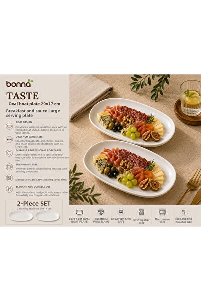 Bonnami طقم أطباق بيضاوية من بونا تيست مكون من قطعتين / 29x17 سم، أطباق تقديم...