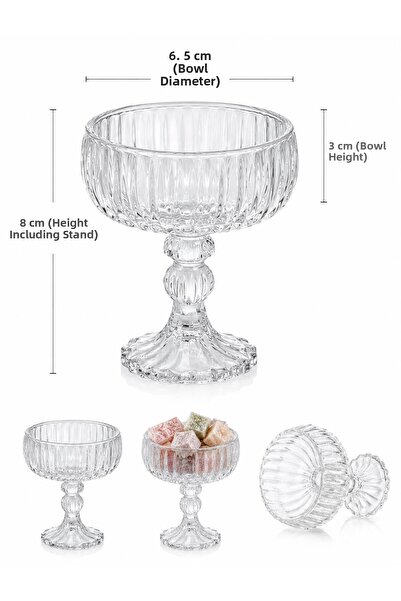 ALBETTO 6-Piece Glass Coffee Side Cupboard with Turkish Delight Container and...