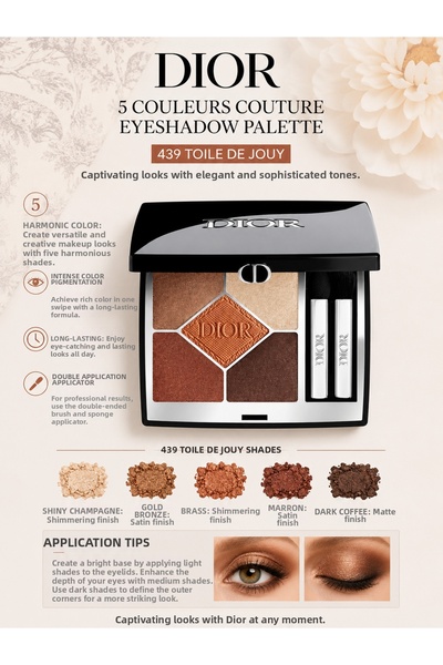 Dior Diorshow 5 Colors - 439 Toile De Jouy - Ultra Creamy and Radiant Look 5-...