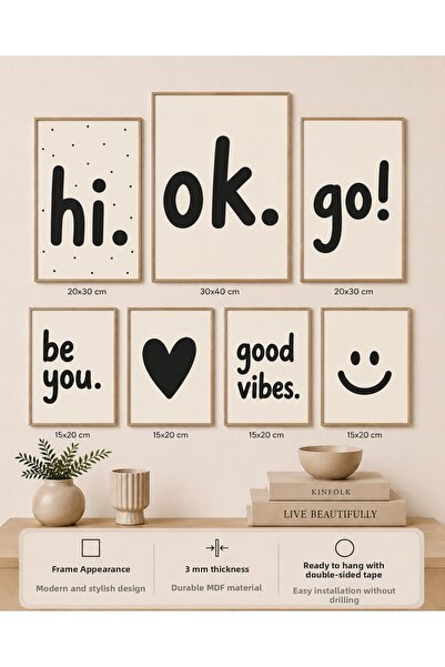 UNT Set de picturi moderne cu aspect de cadru, 7 piese |   Retro și Pop Art |...