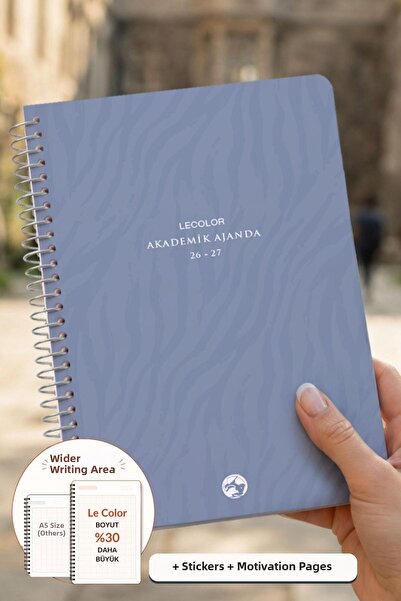 Le Color Academic Agenda 17X24 cm with Spiral Binding, Stickers and Motivatio...
