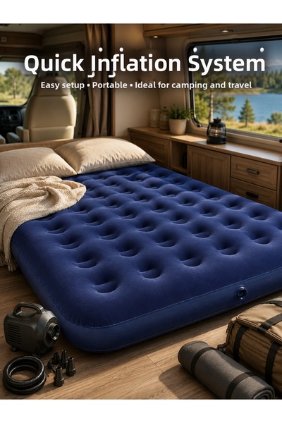teknodayım Double Size Inflatable Bed Durable Vinyl Suitable for Camping and ...