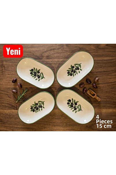 Ganita home Plate Kayık Presentation & Breakfast Snack Plate 4 Pieces 15 cm O...