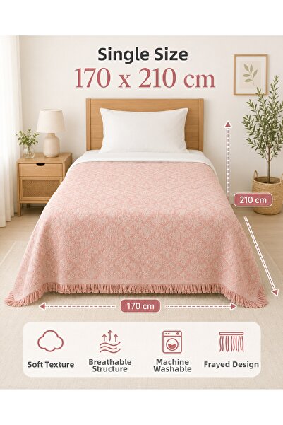 la lune home 170X210 cm Single Pique Bedspread – Lightweight, Stylish, and Su...