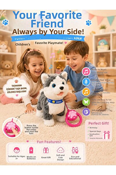 Magicway Cute Moving Sound-Creating Cat and Dog Toy – Walking, Musical, Sound...