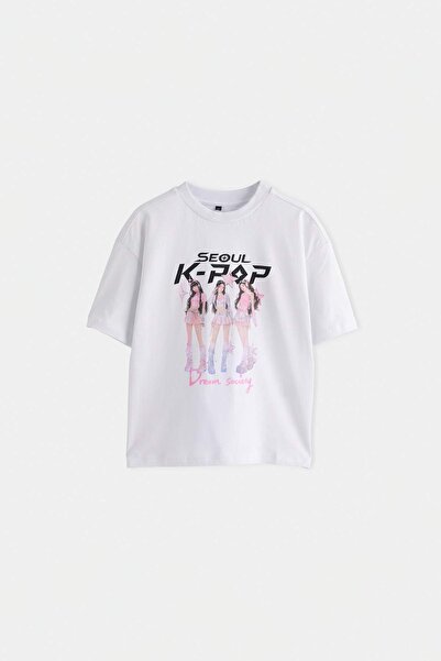 TRENDYOLKIDS Ecru*001 Plain Knitted T-Shirt Tkdss26Ts00085
