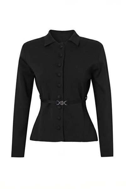 Trendyol Collection مجموعة خاصة من الكارديجان المحبوك ذو الياقة البولو باللون...