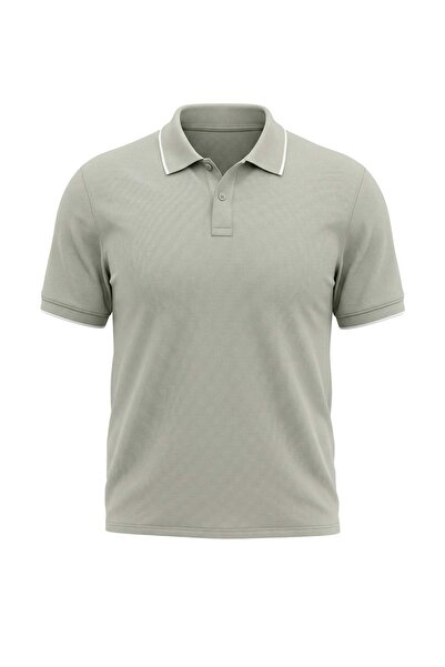 Trendyol Collection تي شيرت من قماش الجاكار العادي باللون الأخضر الفاتح وياقة...