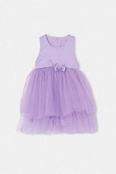 TRENDYOLKIDS Lila Maxi-Kleid aus einfarbigem Webstoff TKDSS26EL00067