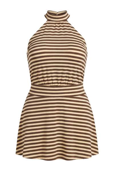 Trendyol Curve Multi Color Knitted Plus Size Dress Tbbss26Ah00318