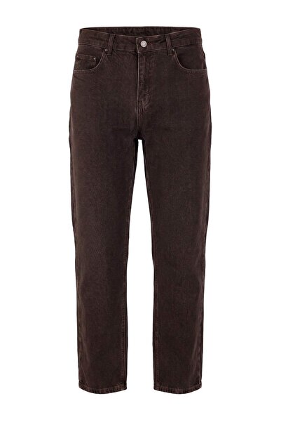 Trendyol Collection Blugi maro Essential Fit TMNAW27JE00016