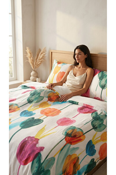 Marielouhome Σετ διπλής παπλωματοθήκης Tulip 100% βαμβακερό