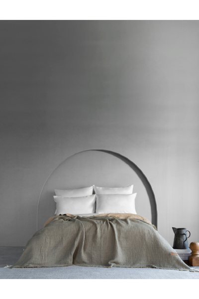 Dantela Camino 100% βαμβακερό κάλυμμα κρεβατιού 4 στρώσεων μουσελίνας & πικέ ...