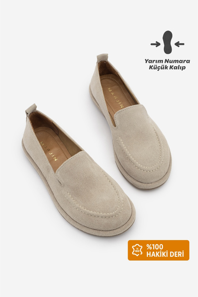 Marjin Γυναικεία παπούτσια loafer από γνήσιο δέρμα με λεπτομέρεια ραφής, casu...