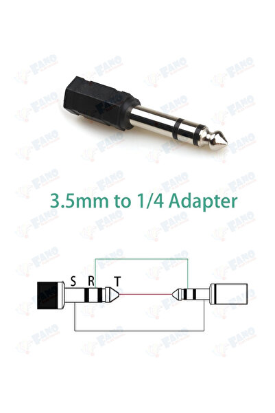 FANO (2 Adet)-6,3 mm Stereo Erkek -3,5 mm Dişi Kulaklık Jakı Fişi Ses Stereo Adaptörü, Kulaklık, Enstrüman, Gitar