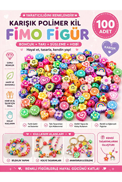 By MO Accessories 100 τμχ Μικτό πολυμερικό πηλό Fimo Figure Beads Κοσμήματα κ...