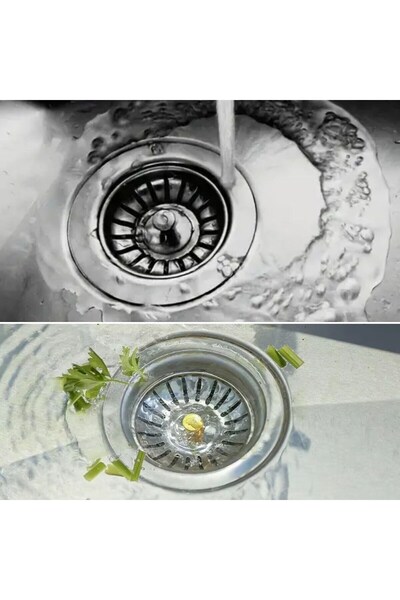 Roichil ® Paslanmaz Çelik Mutfak Evye Lavabo Süzgeci Lavabo Gideri Atık Gıda Tıpası