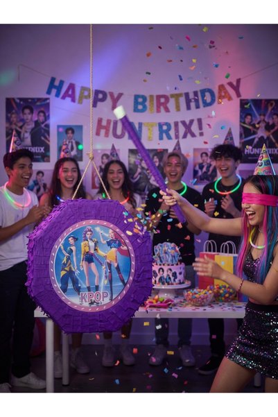 DODOMAR K-POP Huntrix Demon Hunters Pinyata Sopalı Set İblis Avcıları Parti Oyunu Dekor