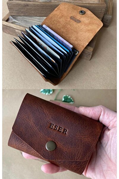 ALESTA LEATHER (ΓΡΑΜΜΑΤΑ ΟΝΟΜΑΤΕΠΩΝΥΜΙΩΝ) Θήκη Καρτών Ακορντεόν - Χειροποίητο...