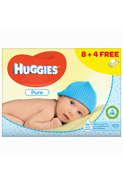 Huggies Șervețele umede Pure, pachete de 12 x 56, 672 bucăți