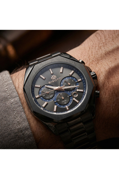 Bigotti Raffinato Black Stainless Steel Watch for Men BG.1.10687-6