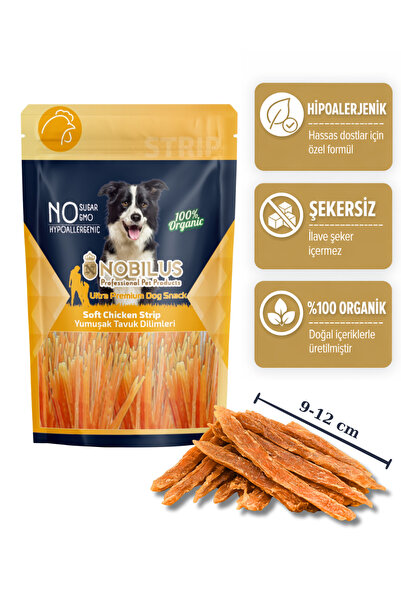 NOBİLUS Yumuşak Tavuk Dilimleri Köpek Ödül Maması 80gr
