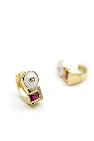 Generic Brand Jewelled Earrings - Red