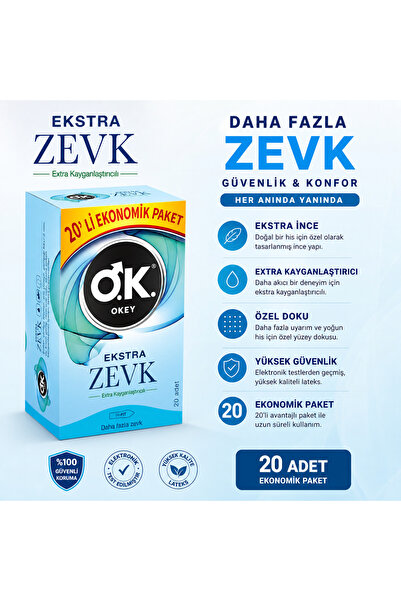 Okey Marka: Okey Ekstra Zevk 20'li Ekonomik Paket Ekstra Kayganlaştırıcılı Kategori: Dekoratif Ürünler