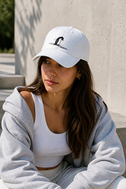 Zeramine 2024 Șapcă de baseball unisex albă cu broderie pinguin