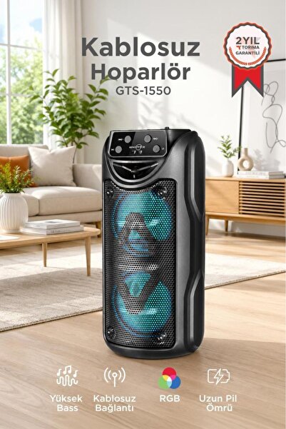 Torima Bluetooth Hoparlör Rgb Işıklı Taşınabilir Parti Speaker GTS-1550 Siyah