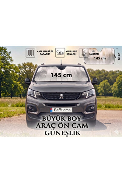 Ankaflex Büyük Boy Araba Ön Cam Güneşliği Balonlu Metalize Parlak Alüminyum K...