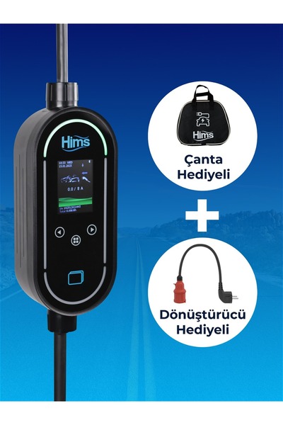 Hims 11kW Ev Tipi Taşınabilir Elektrikli Araç Şarj İstasyonu HCTK-11-PS-S