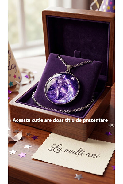Oxolux, Lavinia Cadou elegant, colier medalion din seria Zodiac, design cosmi...