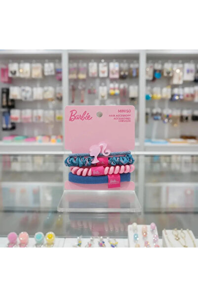 Miniso Barbie Lisanslı Pembe Serisi Saç Lastiği – Esnek ve Saç Dostu Renkli T...