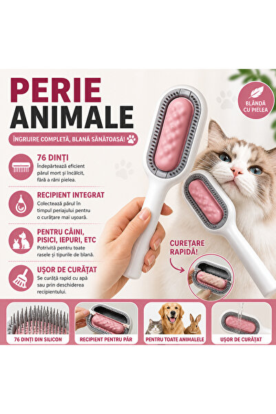 SMARTECH Perie de îngrijire pentru animale de companie cu bază autocurățătoar...