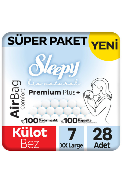 Sleepy Bio Natural Premium Plus Airbag Comfort Süper Paket Külot Bez 7 Numara...