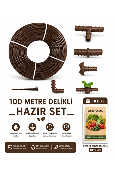 Emek 100 Metre Kendinden Delikli Damla Sulama Sistemi Ek Parçaları Damlama Bo...