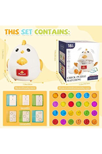 Arabest Matching Eggs Toy 12-Pack, Montessori Color Shape Sorter, Chicken Sto...