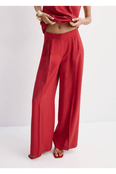 MANGO Woman Düz kesim liyosel pantolon