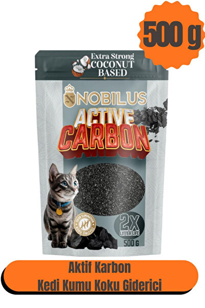 NOBİLUS Kedi Kumu Koku Giderici-500 Gr. Active Carbon-Aktif Karbon