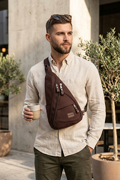 Fiyaka Gk73 Canvas Backpack Shoulder Bag Sports Bag Brown