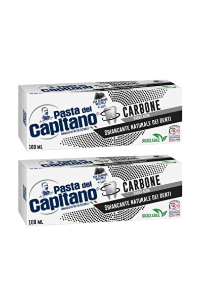 Pasta Del Capitano Black Activated Carbon Toothpaste 100 ml X 2 Pieces