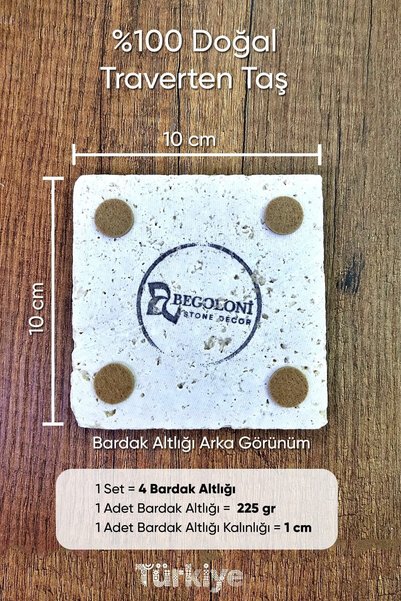 Begoloni Stone Decor Natural Stone Coasters Set of 4 - Colored Eyes Evil Eye - Stone Coasters