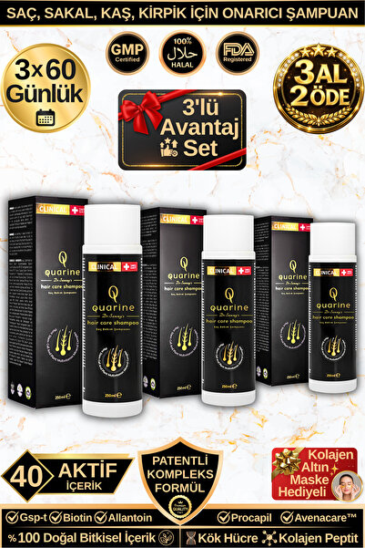 Dr.Sammy's Quarine Repair Shampoo - 3-Piece Advantage Set (Anti-Hair Loss 3-M...