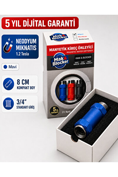 Mak & Blocker Neodyum Mavi Manyetik Kireç Önleyici 5 Yıl Garanti